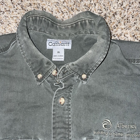 Olive green Carhartt button down shirt - Picture 3 of 3